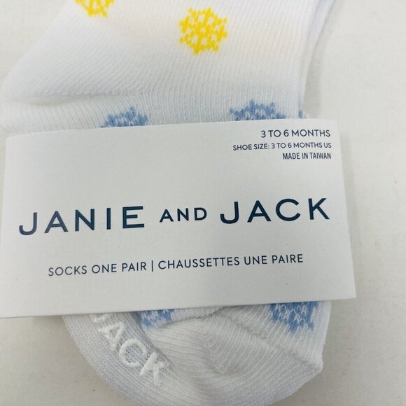 Janie and Jack Baby Boys 3-6 Months Nautical Print Ankle Socks in White/Blue - Picture 2 of 6